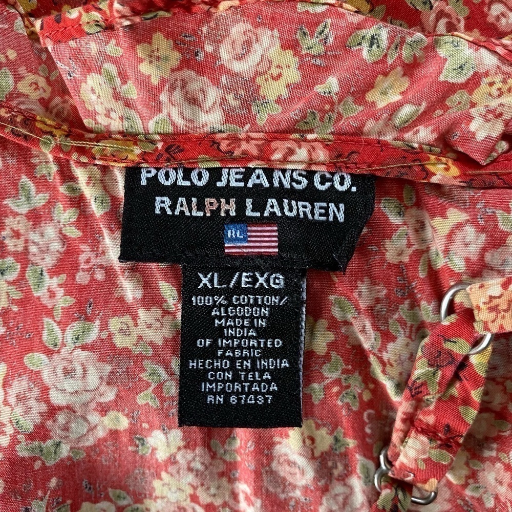 PoloJean Ralph Lauren Black Label Floral Straps Cotton Maxi Tiered Dress, Sz: XL - Picture 11 of 11